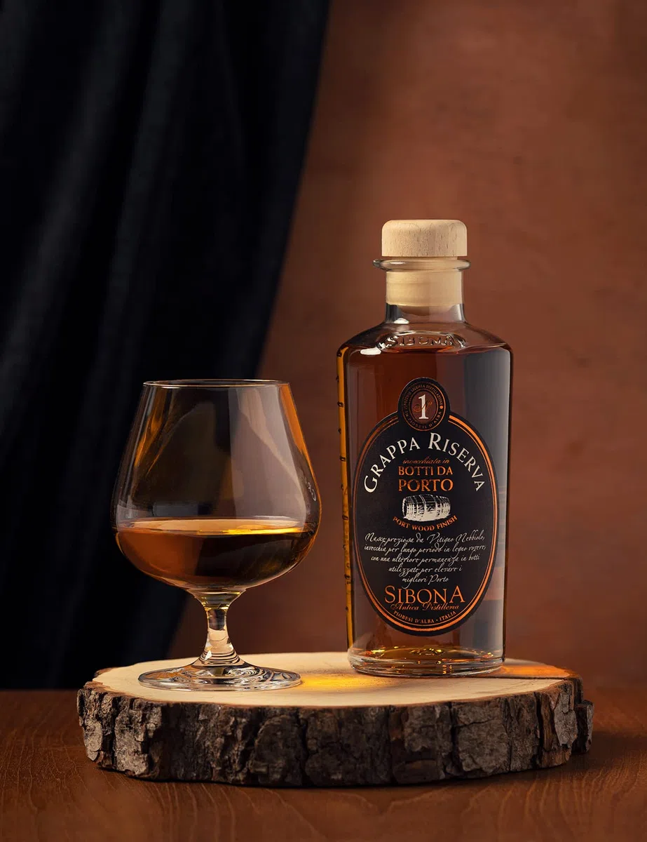 Nº1 SIBONA Grappa Riserva Botti da Porto 40% vol. (1 x 0,5l) – Einzigartiger Grappa aus Italien im Port-Fass gereift