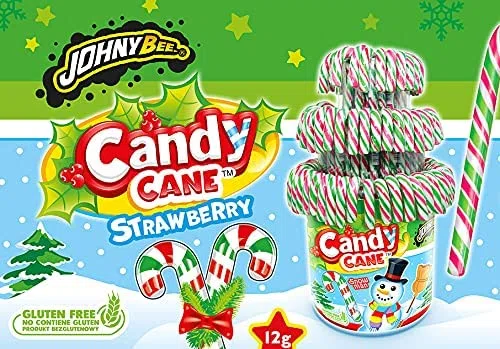 Candy Cane - Weihnachtszuckerstangen - 100 Stück Topf (Weiß / Rot / Grün)