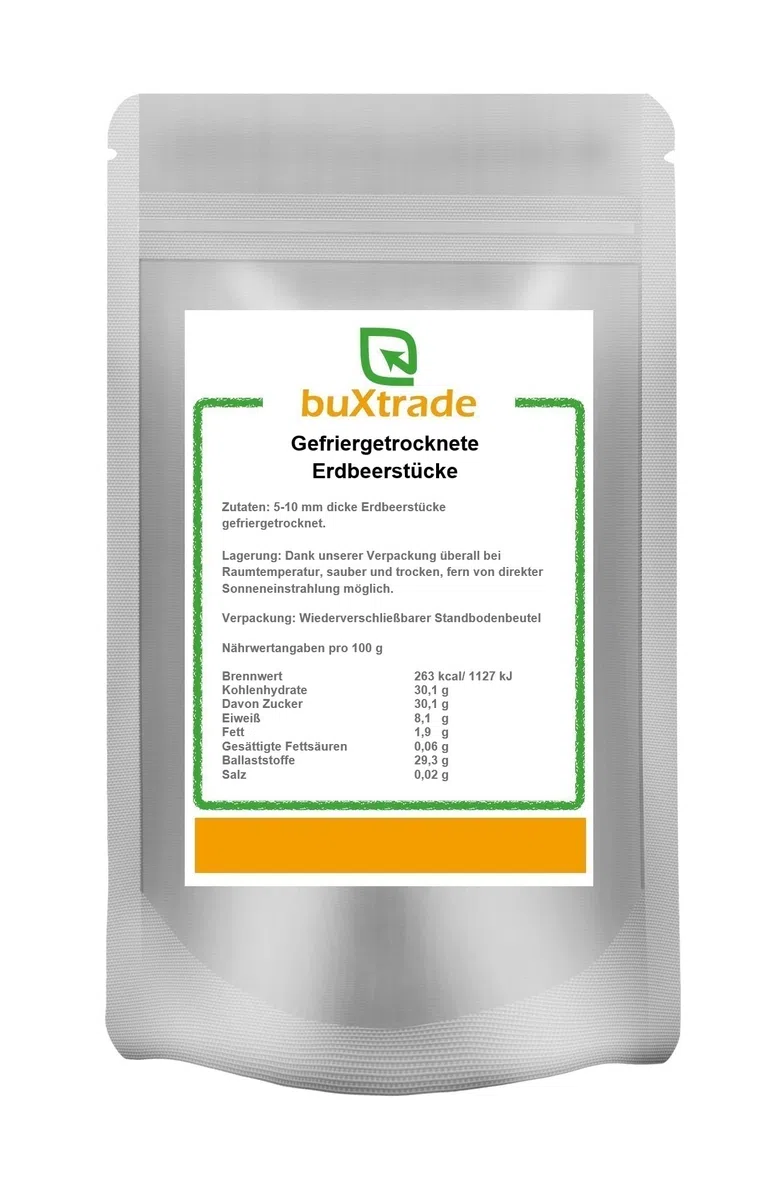 2 kg Gefriergetrocknete Erdbeerstücke | Erdbeere | Trockenfrüchte | Fruchtstücke | Buxtrade