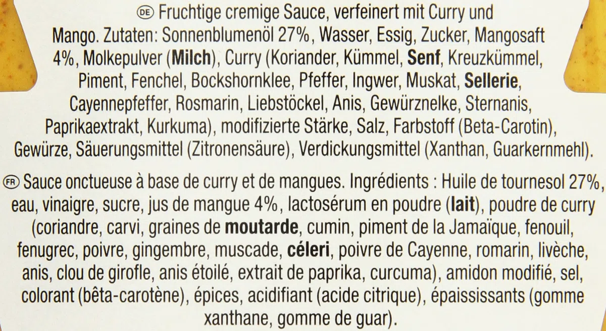 Heinz Curry Mango Sauce, Squeeze-Dosierflasche, 875 ml