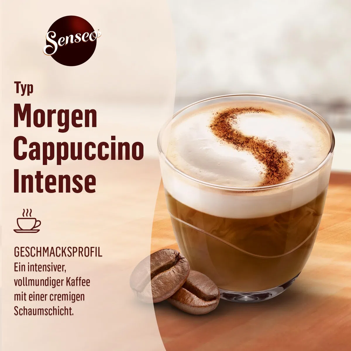 Senseo Pads Morgen Cappuccino Intense, 5 x 8 Getränke, 40 Kaffeepads