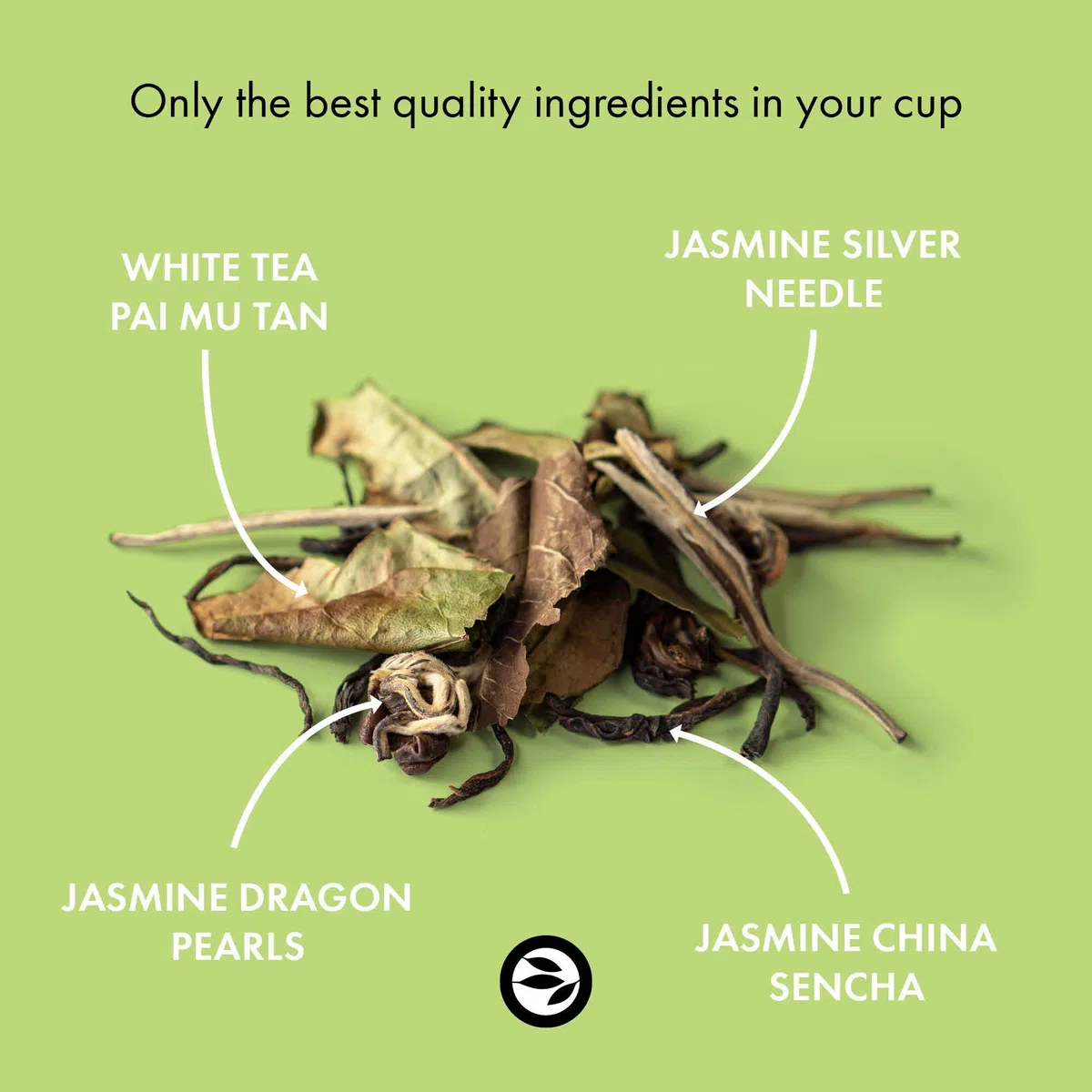 "Jasmin Imperial" Jasmintee Lose Bio Völlig Neu Erfunden, 4 Premium Grüne und Weiße Tees, Ohne Aroma Zusatz, 100 Gramm (ca. 40 Tassen) von alveus