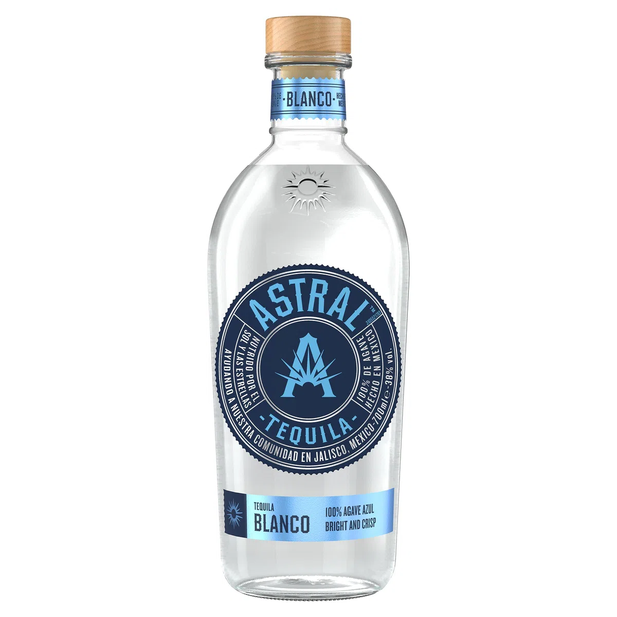 Astral Blanco Tequila | 38% Alkoholgehalt | Einzelflasche 700ml | 100% Blaue Agave