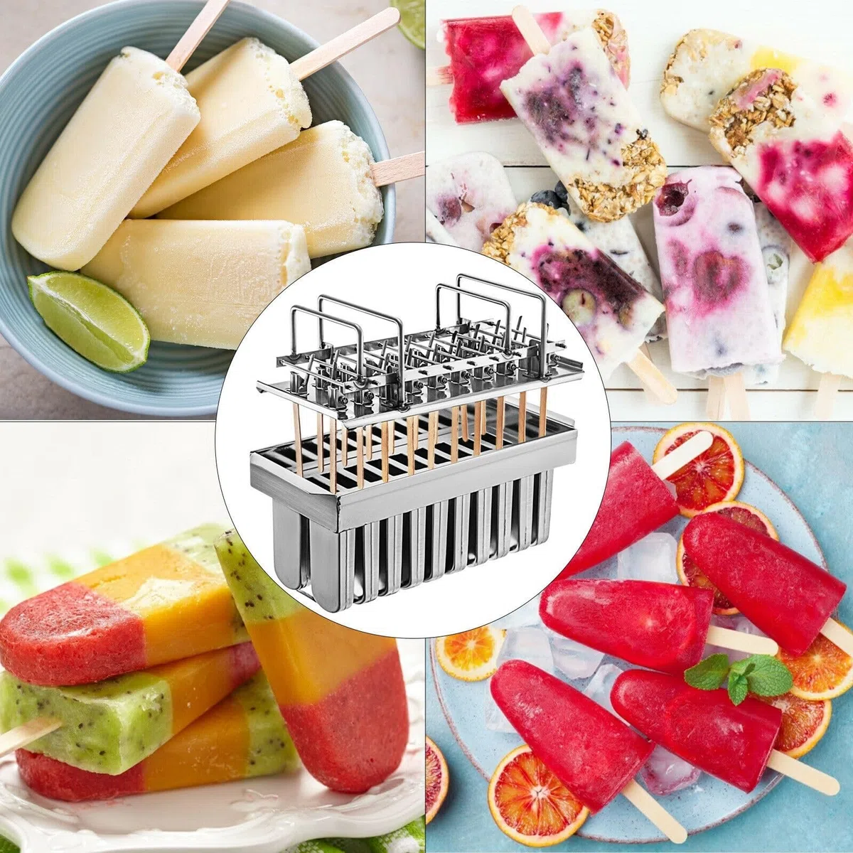 Eiscreme-Stiel-Mo-ld, lebensmittelechter Edelstahl-Lolly-Eis am Stiel-Pop-Halter, langlebig, gesund, effizient, gewerbliches Zuhause