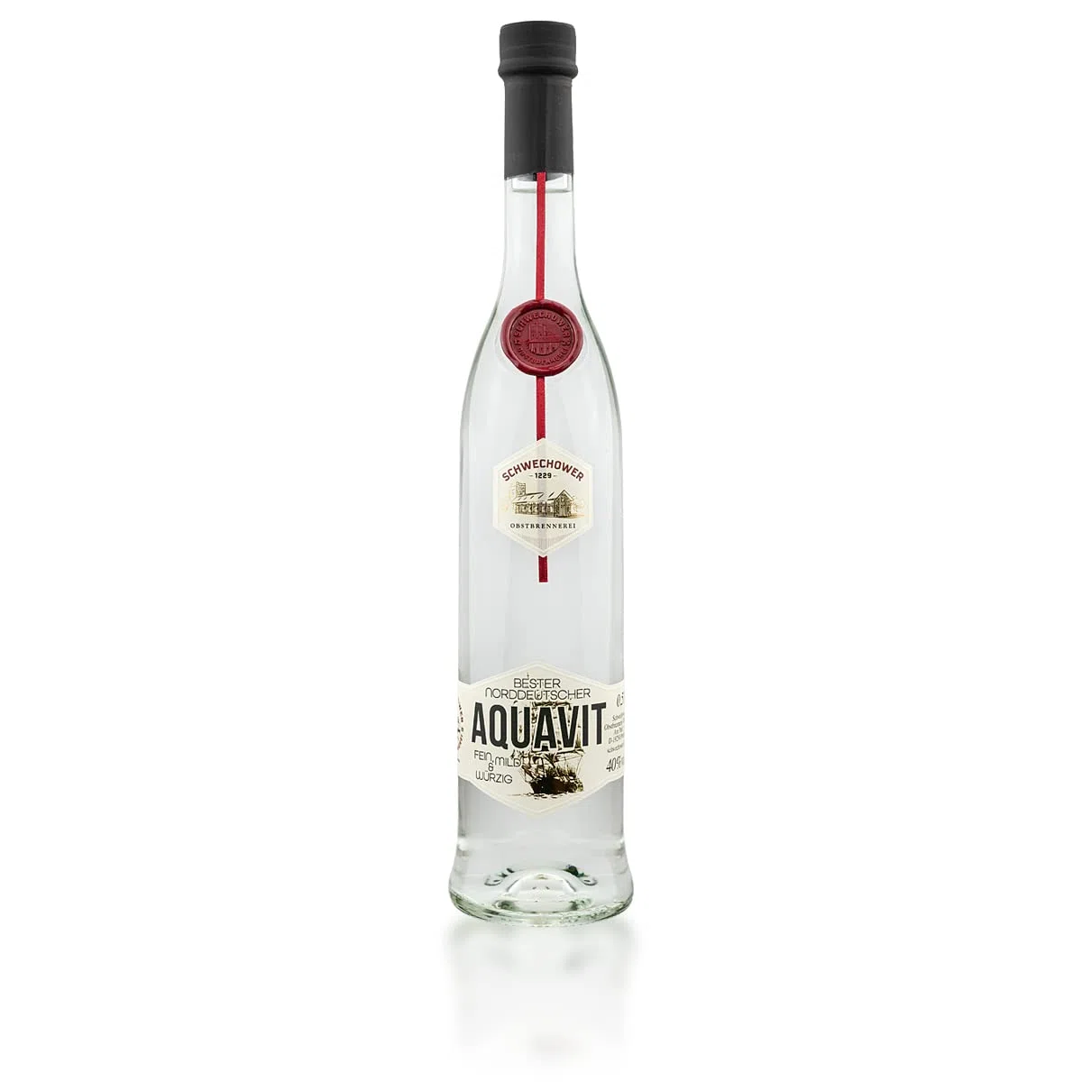 Schwechower Aquavit Original 0.5l (40% Vol) | Bester norddeutscher Aquavit | 500ml Flasche | aus Deutschland | Schwechower Brennerei (1229)