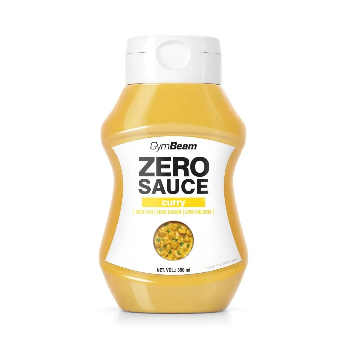 GymBeam ZERO SAUCE Curry - Leckere Sauce ohne Zucker und Kalorien, ideal für Diäten, süßlich-würziger Geschmack, orientalisches Aroma, fettfreie Sauce ohne Kalorien, 350 ml