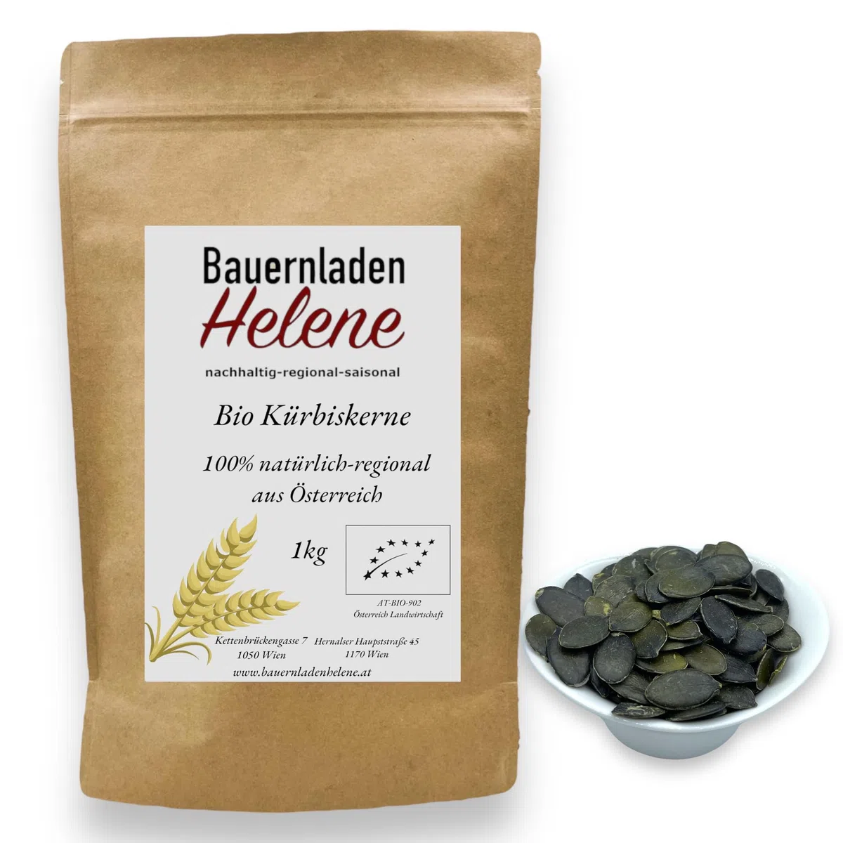 Hochwertige Bio Kürbiskerne:Snack für zwischendurch,Natur pur aus kontrolliertem biologischen Anbau,1kg