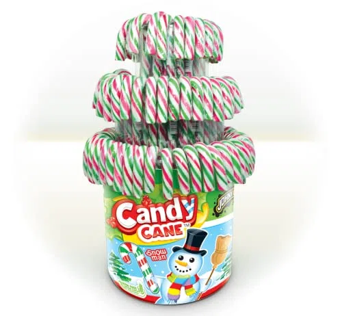 Candy Cane - Weihnachtszuckerstangen - 100 Stück Topf (Weiß / Rot / Grün)