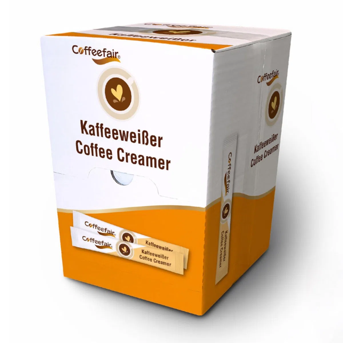 Coffeefair Kaffeeweißer Sticks 500 x 2,5g einzeln verpackt, Kaffeeweisser Portionspackungen im hygienischen Spender, ideal für eine Tasse Kaffee, lange haltbar