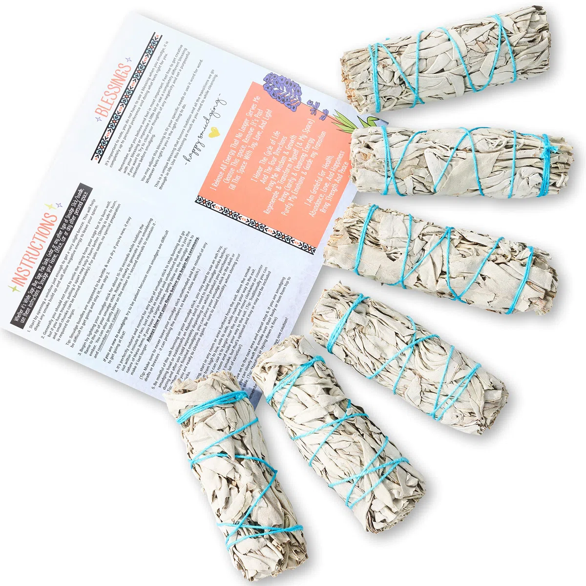 100 weiße Salbei-Smudge-Sticks, Großhandels-Masse – nachhaltig angebaut für Heilung, Stressabbau, spirituelle Nutzung und persönliche Entwicklung