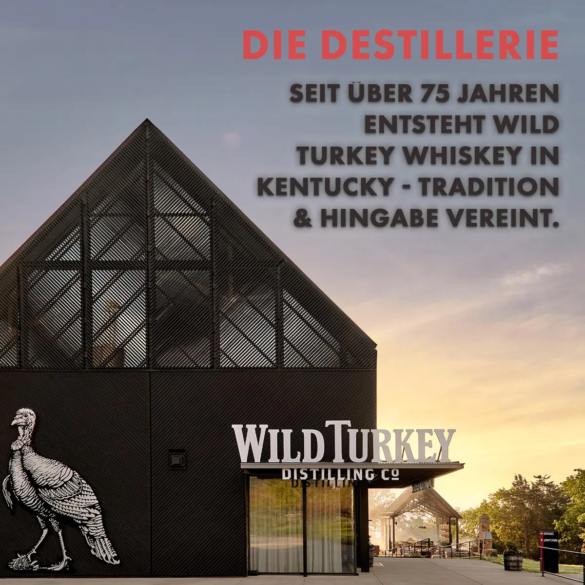 Wild Turkey Kentucky Straight Bourbon Whiskey - charaktervoller Whiskey - ideal für Cocktails - 40,5% Vol. Alkohol - 1 x 0,7 l