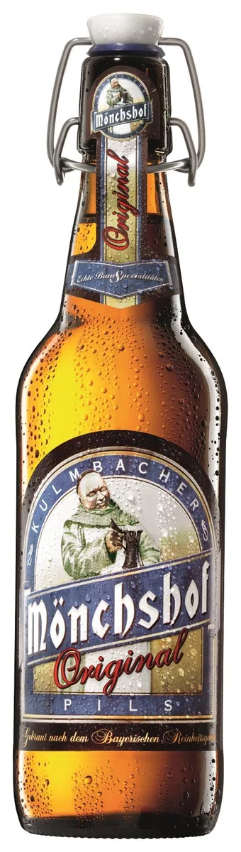 Mönchshof Bierprobe 8er Holz-Tragerl, Biergeschenk (8 x 0,5 l) Bügelflasche