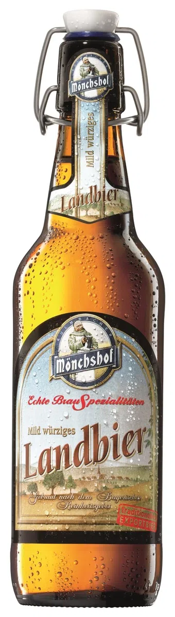 Mönchshof Bierprobe 8er Holz-Tragerl, Biergeschenk (8 x 0,5 l) Bügelflasche