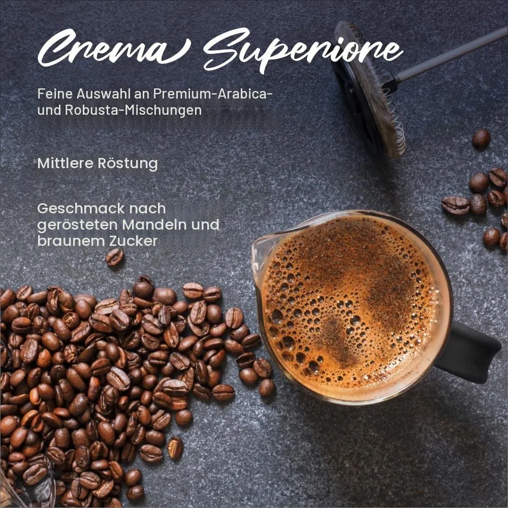 CAFFÈ BORBONE Selection Crema Superiore ganze Kaffeebohnen 6x1000g | Nussig im Geschmack mittlere Röststufe 60% Arabica 40% Rosbusta Bohnen