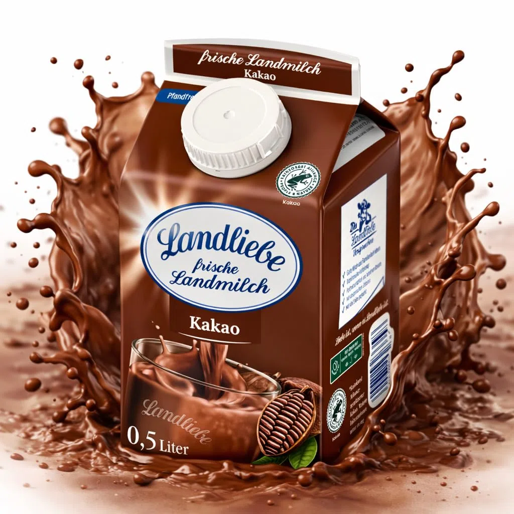 Landliebe - Kakao Milchmischgetränk 1,5% Fett, 10 x 0,5L – cremiger Trinkgenus, praktische To-go-Flaschen | powered by Fuduu.de