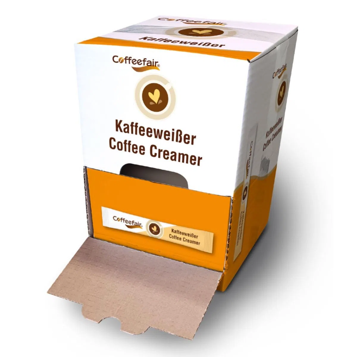 Coffeefair Kaffeeweißer Sticks 500 x 2,5g einzeln verpackt, Kaffeeweisser Portionspackungen im hygienischen Spender, ideal für eine Tasse Kaffee, lange haltbar