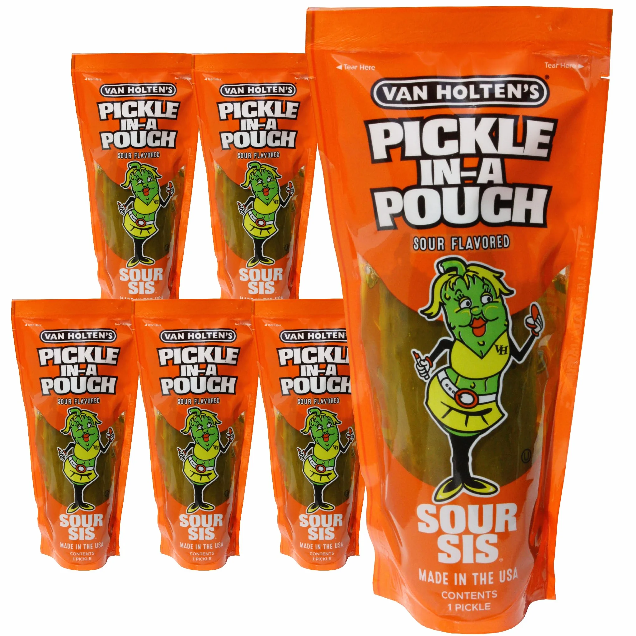 Van Holten's Pickles Sour Sis Pickle-In-A-Beutel, 6 Stück