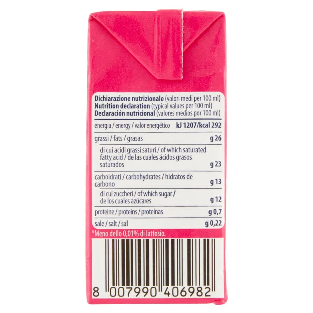 12x Hulalà Panna da montare zuccherata gesüßtes Süßwarenprodukt Sahne zu montierendes 200ml laktosefrei und frei von gehärtetem Fett Italienisches Produkt basierend auf pflanzlichen Fetten