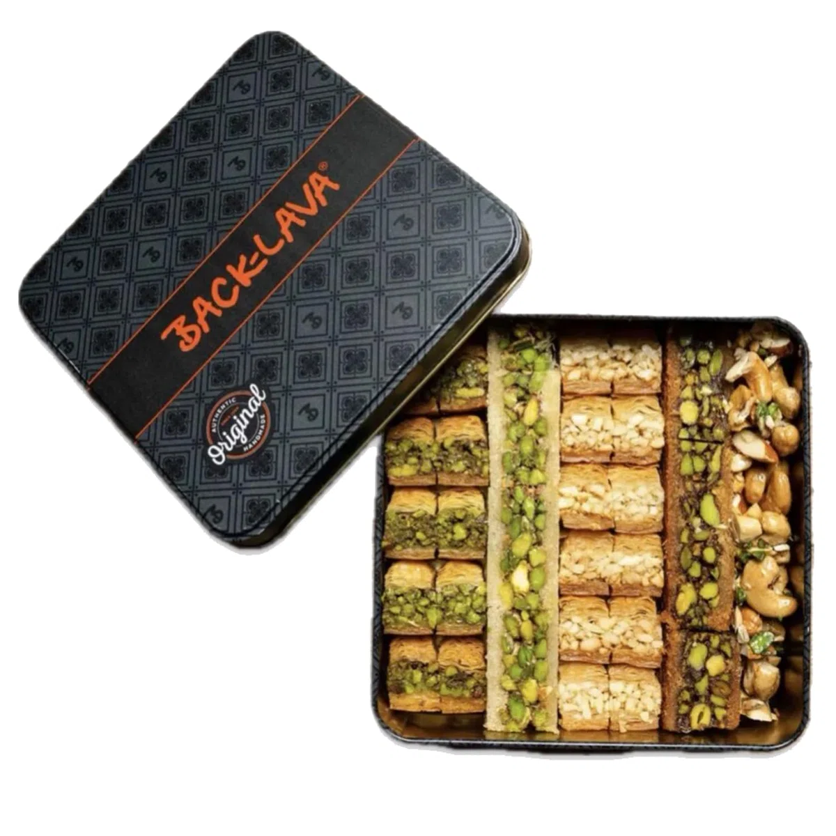 Back-lava arabische Baklava Box Mischung aghati pistazie Leckeres Dessert aus dem Nahen Osten Perfekt für Weihnachten, Geburtstag, Vatertag - Dessertkorb Geschenke (470 gr.)