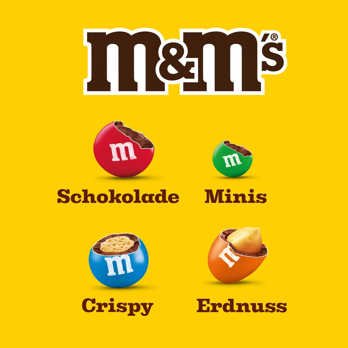 M&M´S Fan-Box I Schokolinsen Mix-Box I 7 Sorten I 9 Packungen I 724g I Peanut Crispy Schoko I Chocolate Minis