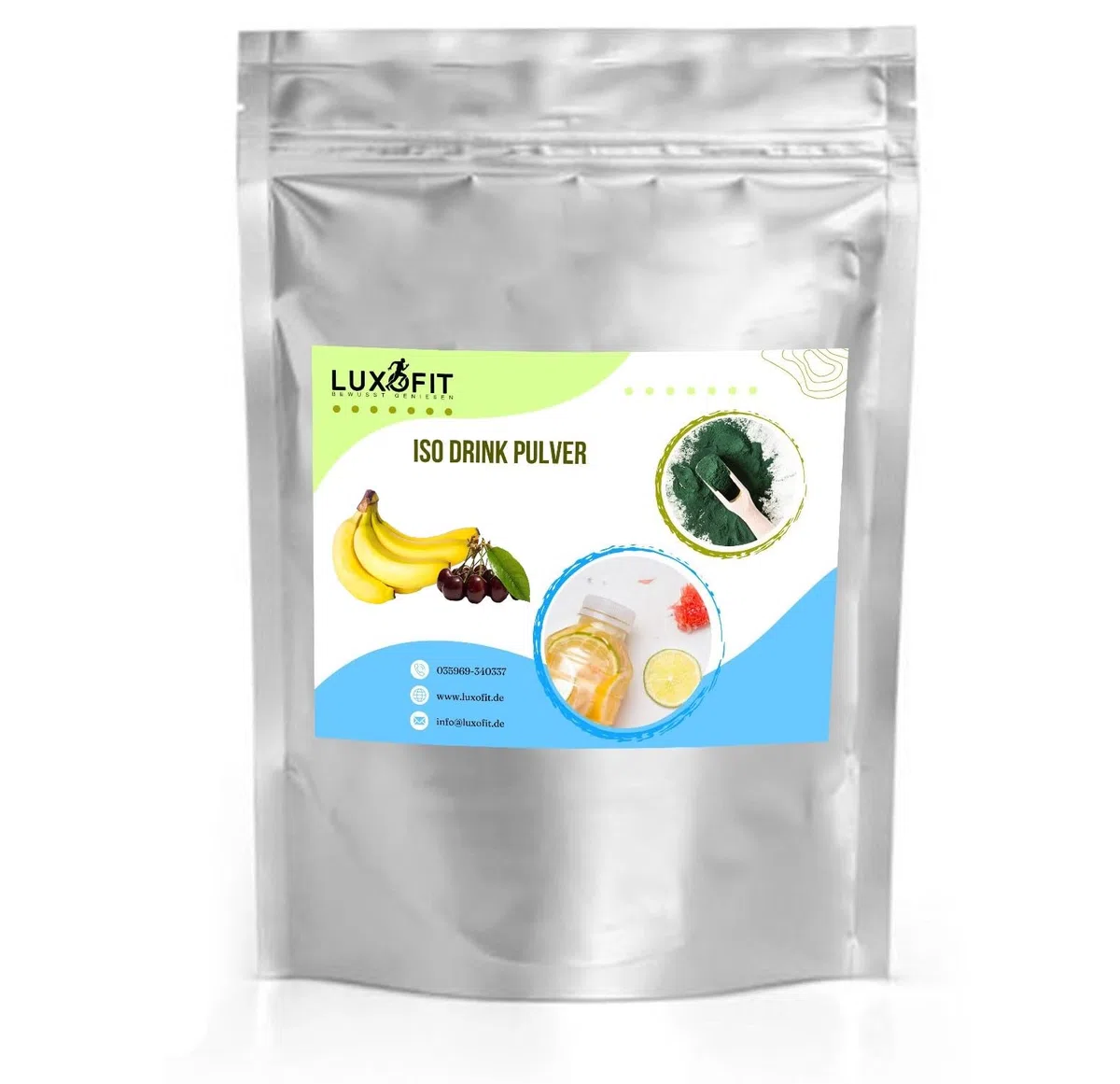 Luxofit KiBa Kirsch Banane Getränk isotonisch | Iso Drink Pulver, Sportgetränk, Erfrischendes Getränkepulver, L-Carnitin, schnelle und einfache Zubereitung (10 Kg)