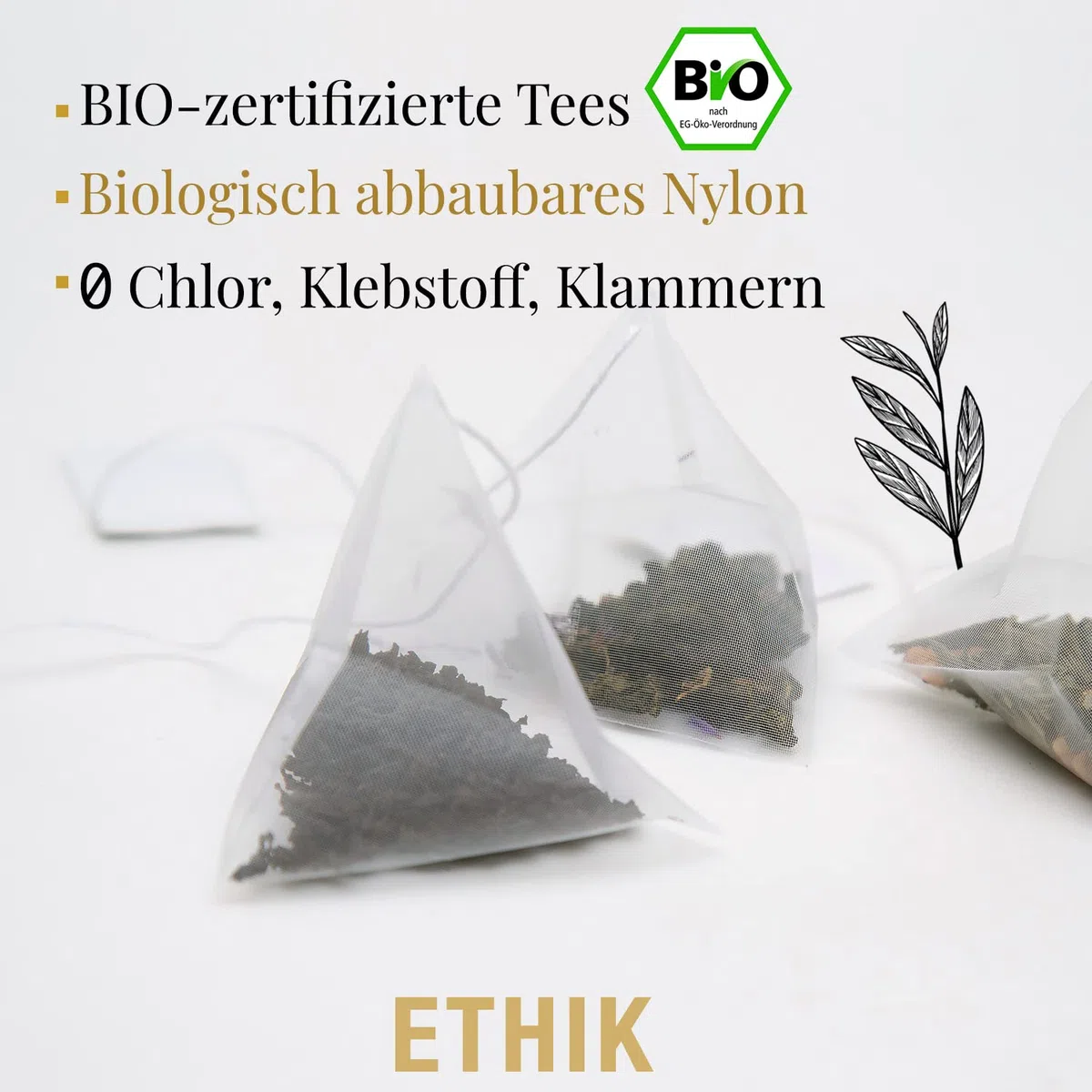 Bio Tee Geschenkset - Premium Tee Set, Natürliche Aromen, 6 Teesorten, 48 Teebeutel - Tee Geschenk Idee - Jasmintee, Minze Grüntee, Sencha Grüner Tee, Vanille Rooibos, Rosmarin Weißer Tee, Earl Grey