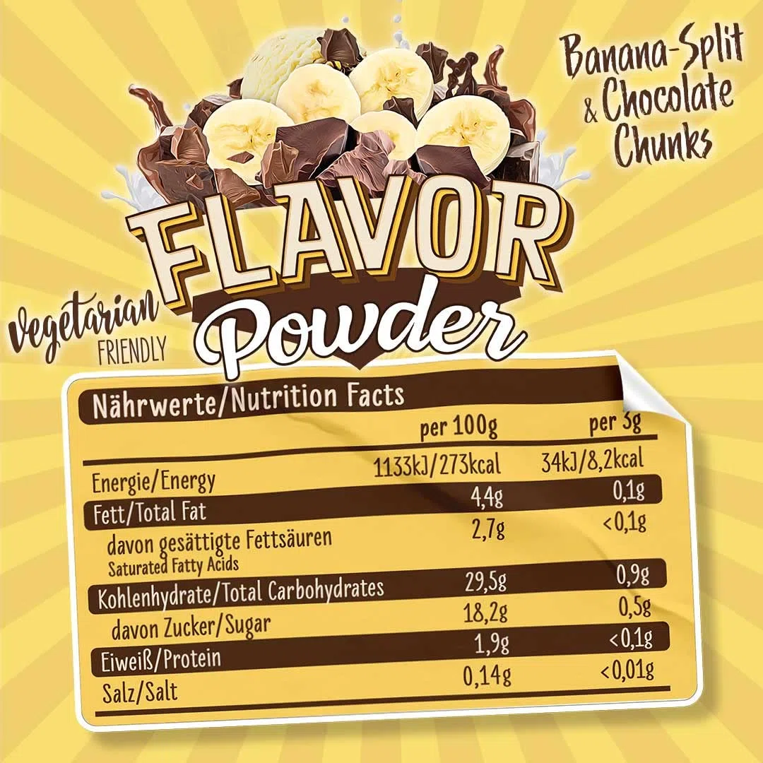 All Stars FLAVOR POWDER Banana-Split & Chocolate I 1 Dose à 240g I Dein Extra an Geschmack für Speisen und Getränke!