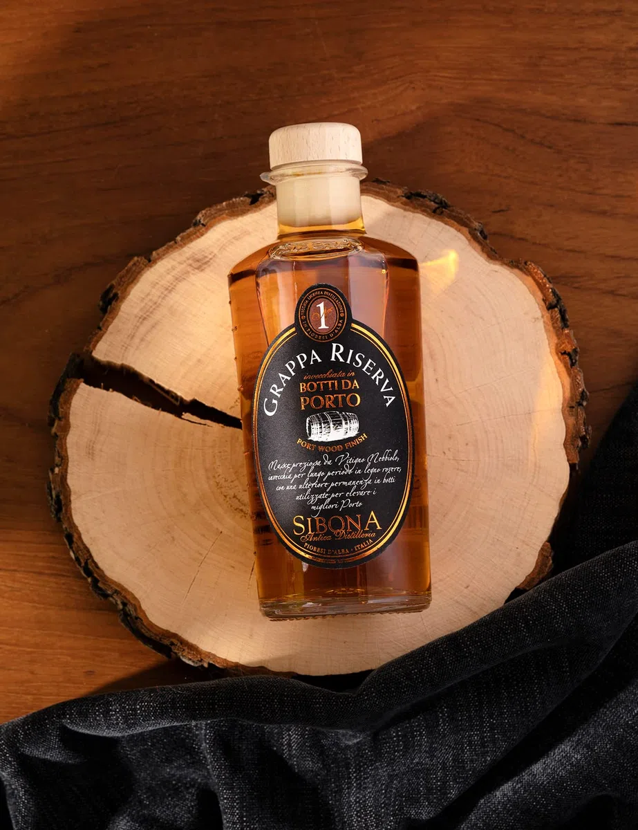 Nº1 SIBONA Grappa Riserva Botti da Porto 40% vol. (1 x 0,5l) – Einzigartiger Grappa aus Italien im Port-Fass gereift