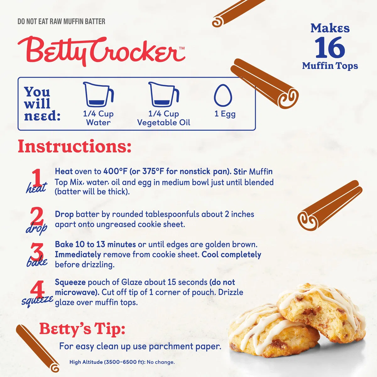 Betty Crocker Muffin-Tops-Mix, Zimt, mit Belag, 380 ml