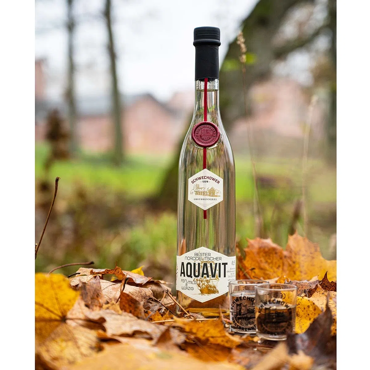 Schwechower Aquavit Original 0.5l (40% Vol) | Bester norddeutscher Aquavit | 500ml Flasche | aus Deutschland | Schwechower Brennerei (1229)