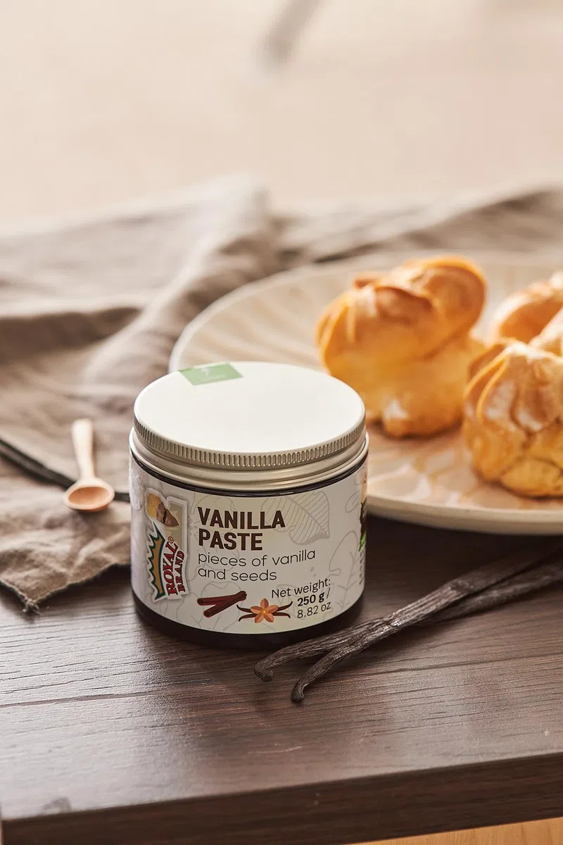 Royal Brand Vanilleschotenpaste Bourbon Vanille Paste 250 g Gourmet Vanille für Köche & Desserts Intensives Vanille Aroma ohne Konservierungsstoffe für köche Paste mit Bourbon-Vanilleextrakt