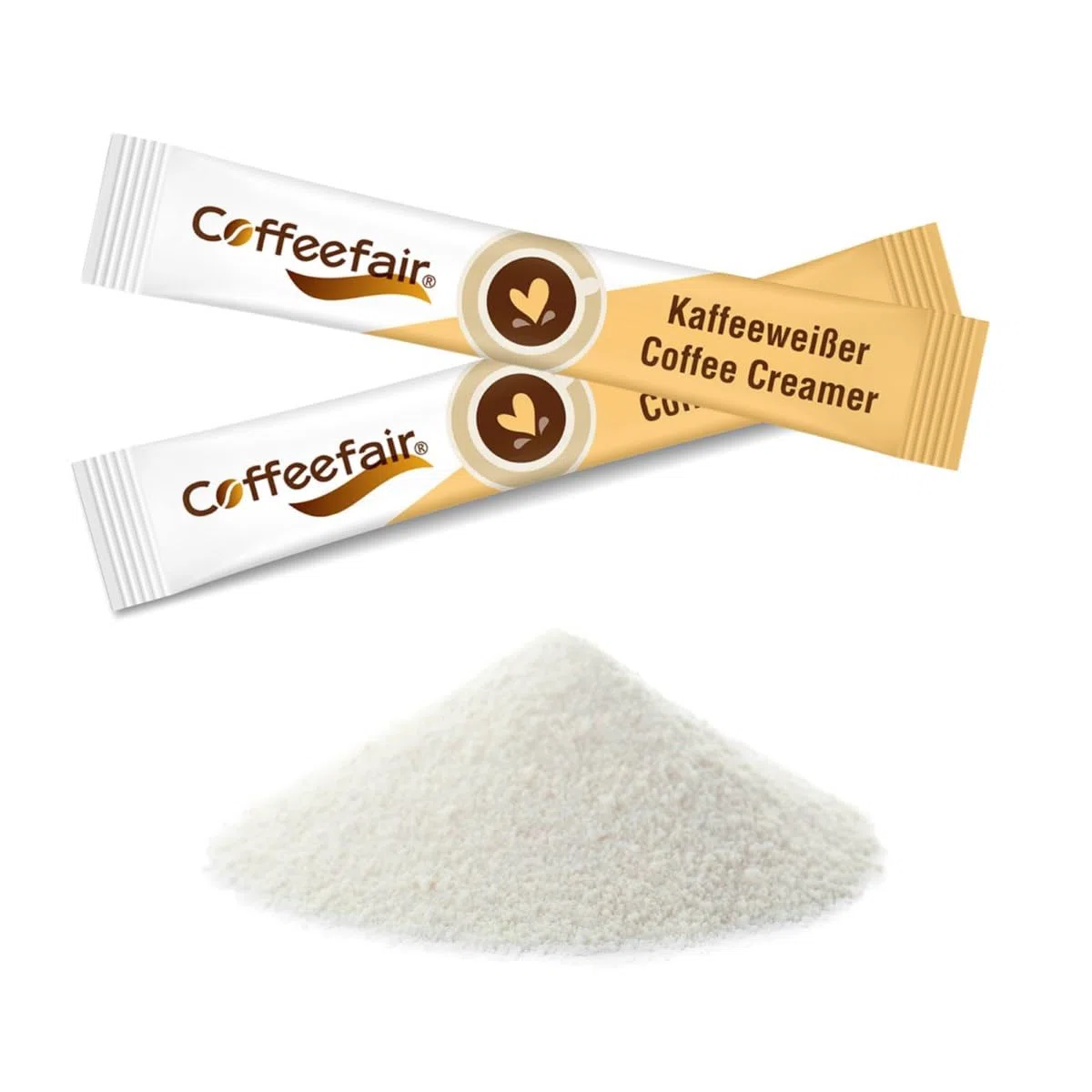 Coffeefair Kaffeeweißer Sticks 500 x 2,5g einzeln verpackt, Kaffeeweisser Portionspackungen im hygienischen Spender, ideal für eine Tasse Kaffee, lange haltbar