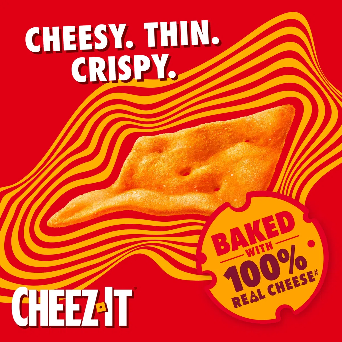 Cheez-It Snap'd Double Cheese Chips (8 x 120 g), Chips mit dünner, knuspriger Textur, gebackener Käse Snack mit 100% echtem Käse, ohne künstliche Farb- oder Aromastoffe