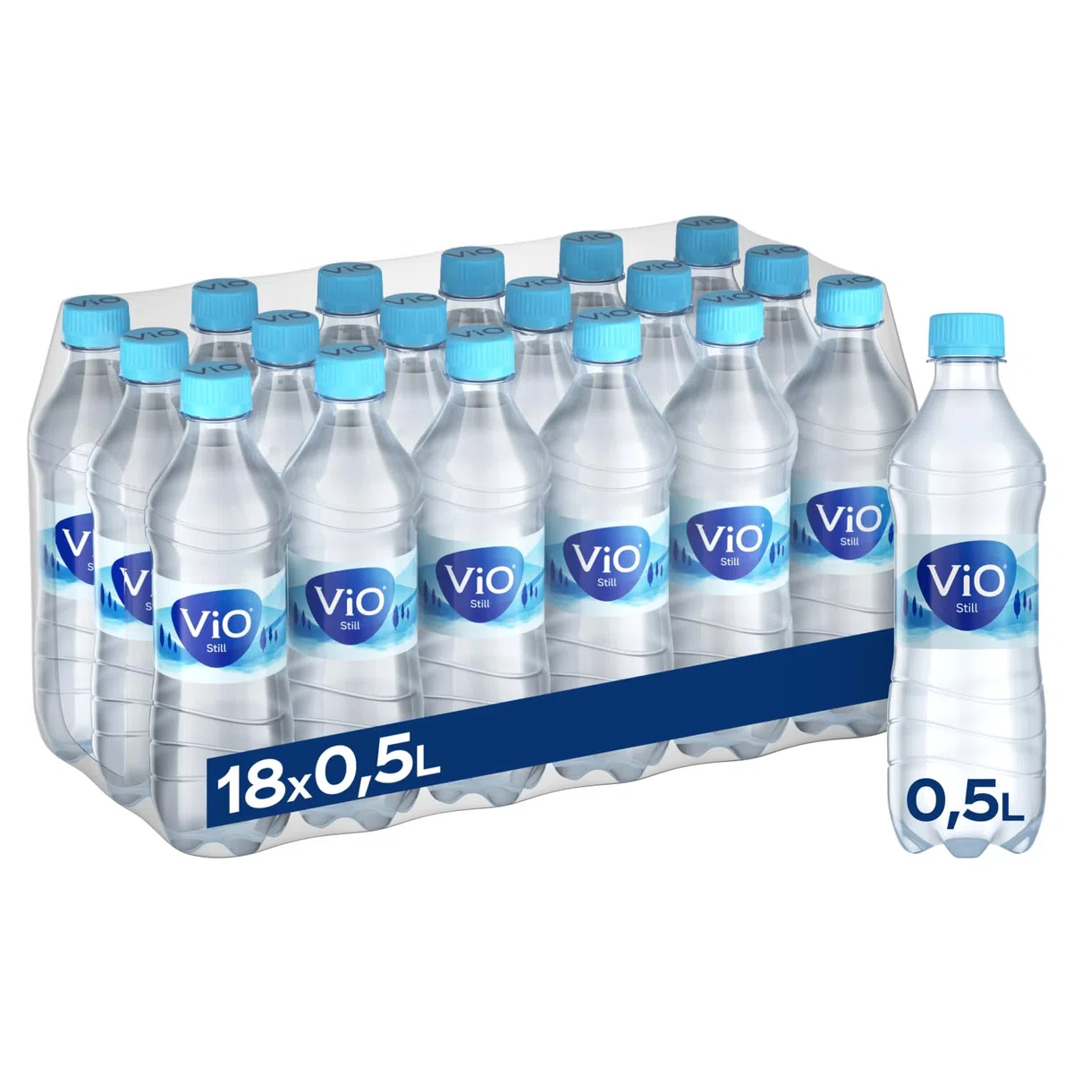 ViO Bio Wasser Still - Natürliches Mineralwasser ohne Kohlensäure - mit weichem Geschmack - Stilles Wasser in umweltfreundlichen, 100 % recycelbaren Einweg Flaschen (18 x 500 ml)