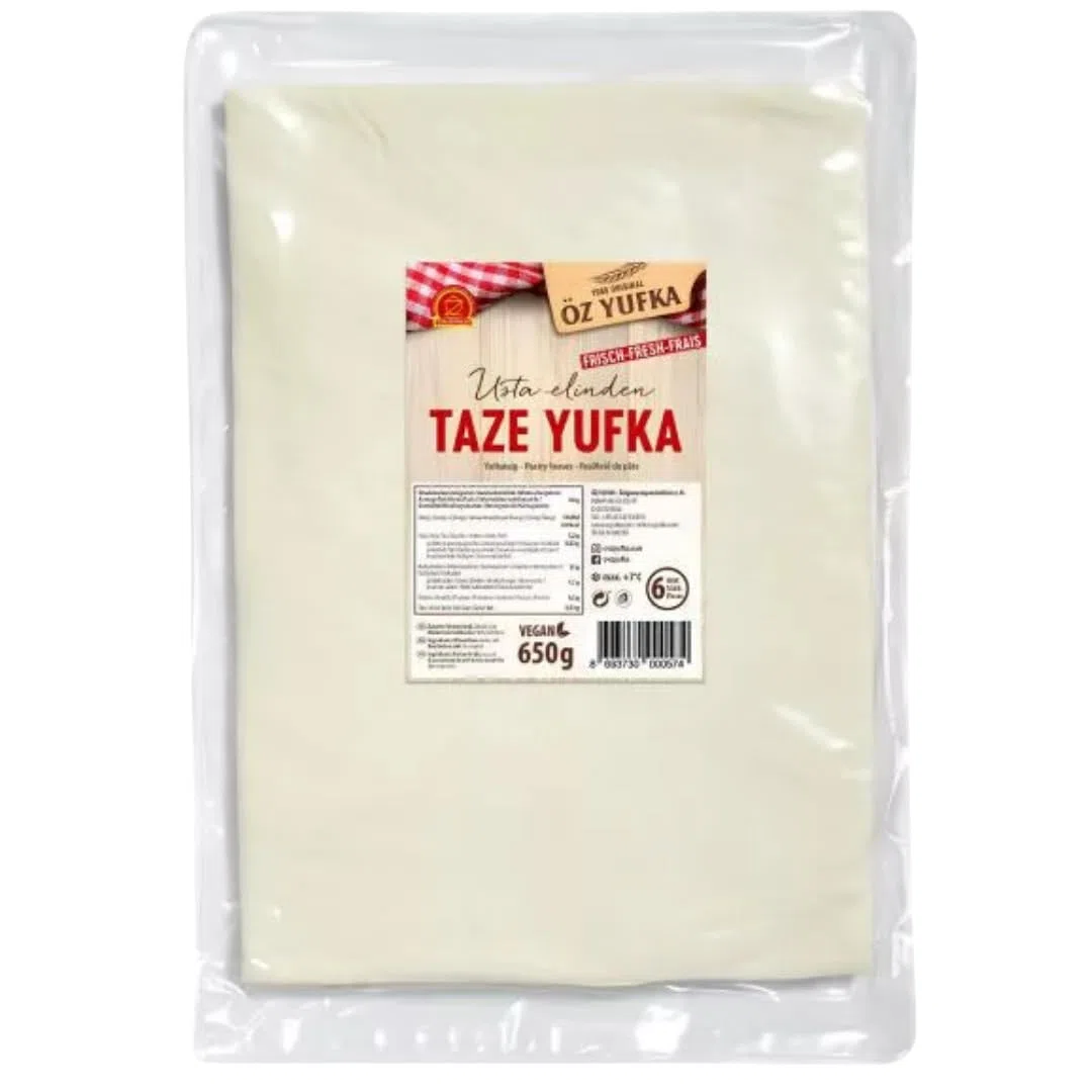 Öz Yufka Filo-Teigblätter FRISCHE FOLIE lang Teigblätter Täglich frischer Teig - Frisches Gebäck, Teigblätter Filoteig 650 Gramm, 2 Er