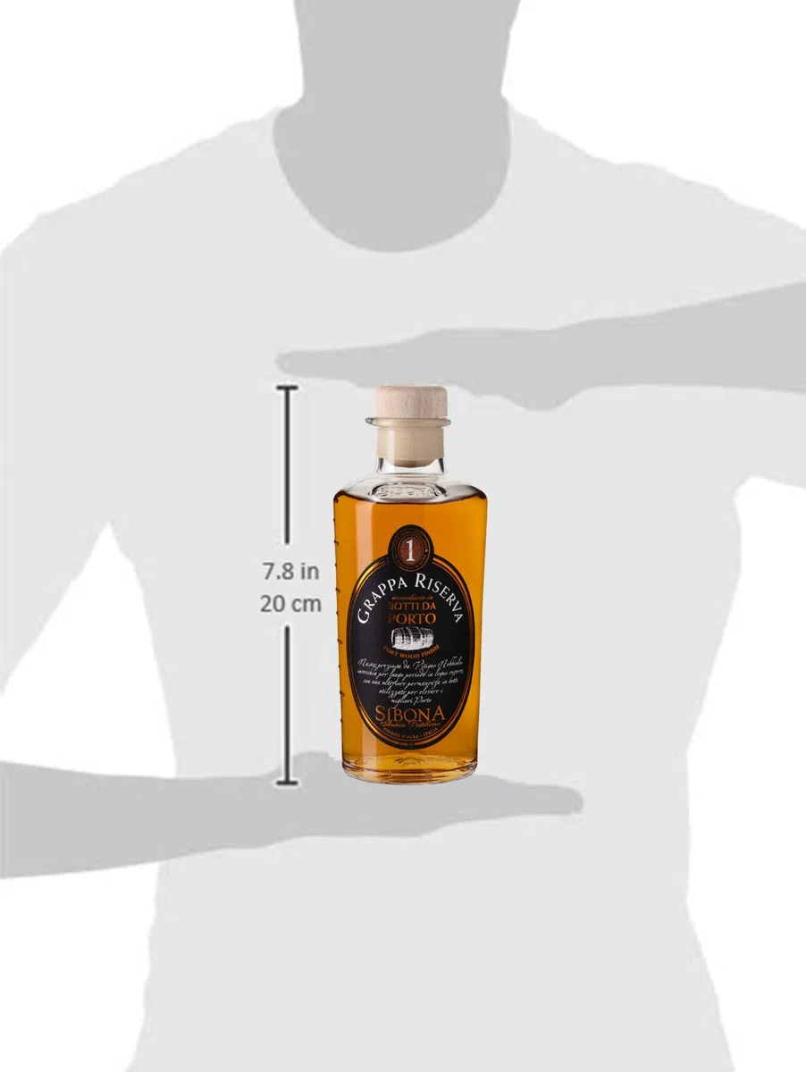 Nº1 SIBONA Grappa Riserva Botti da Porto 40% vol. (1 x 0,5l) – Einzigartiger Grappa aus Italien im Port-Fass gereift