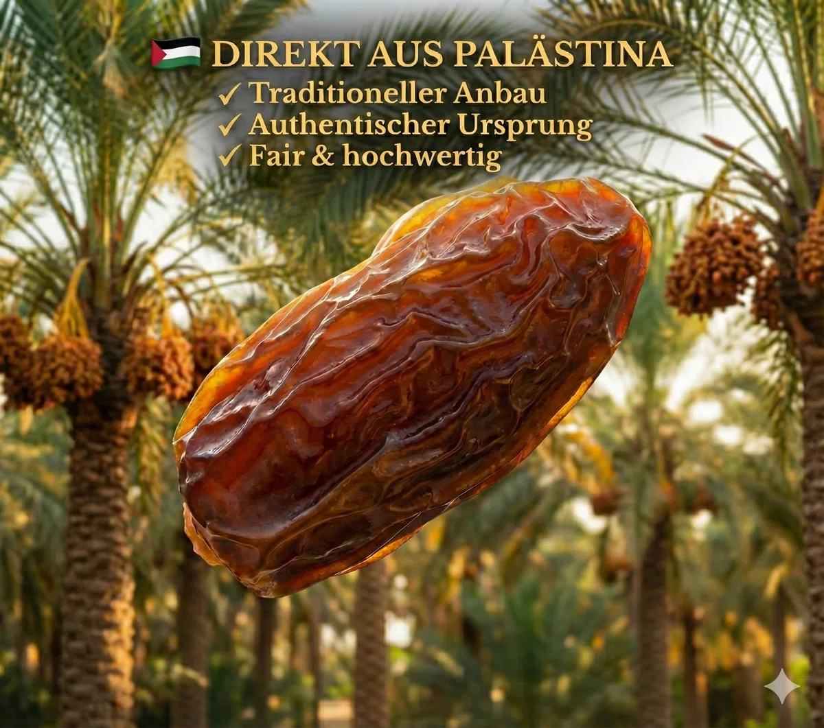 Premium GOLD Medjoul Datteln JUMBO – Extra Große Medjool Dates aus Palästina – Neue Ernte 2025/26 – Ohne Zuckerzusatz – Vegan & Glutenfrei – 100% Natur (1 kg)