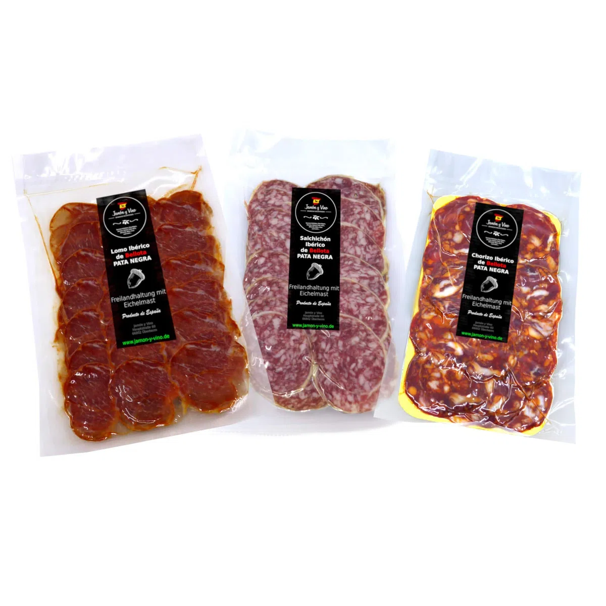 Ibérico Wurst und Schinken Set | frisch geschnitten und vakuumverpackt (3x150g)