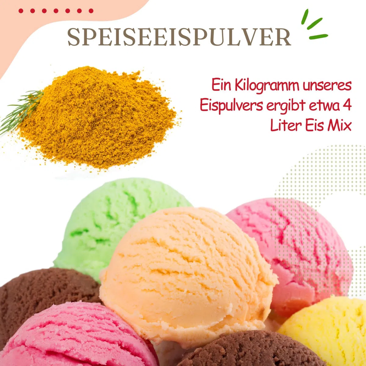 Gino Gelati Eis Speiseeis Pulver mit Schokoladengeschmack, verschiedene Geschmackssorten, Schokoladeneis selber machen, für Gastronomie und private Küche (1 Kg, Stracciatella)