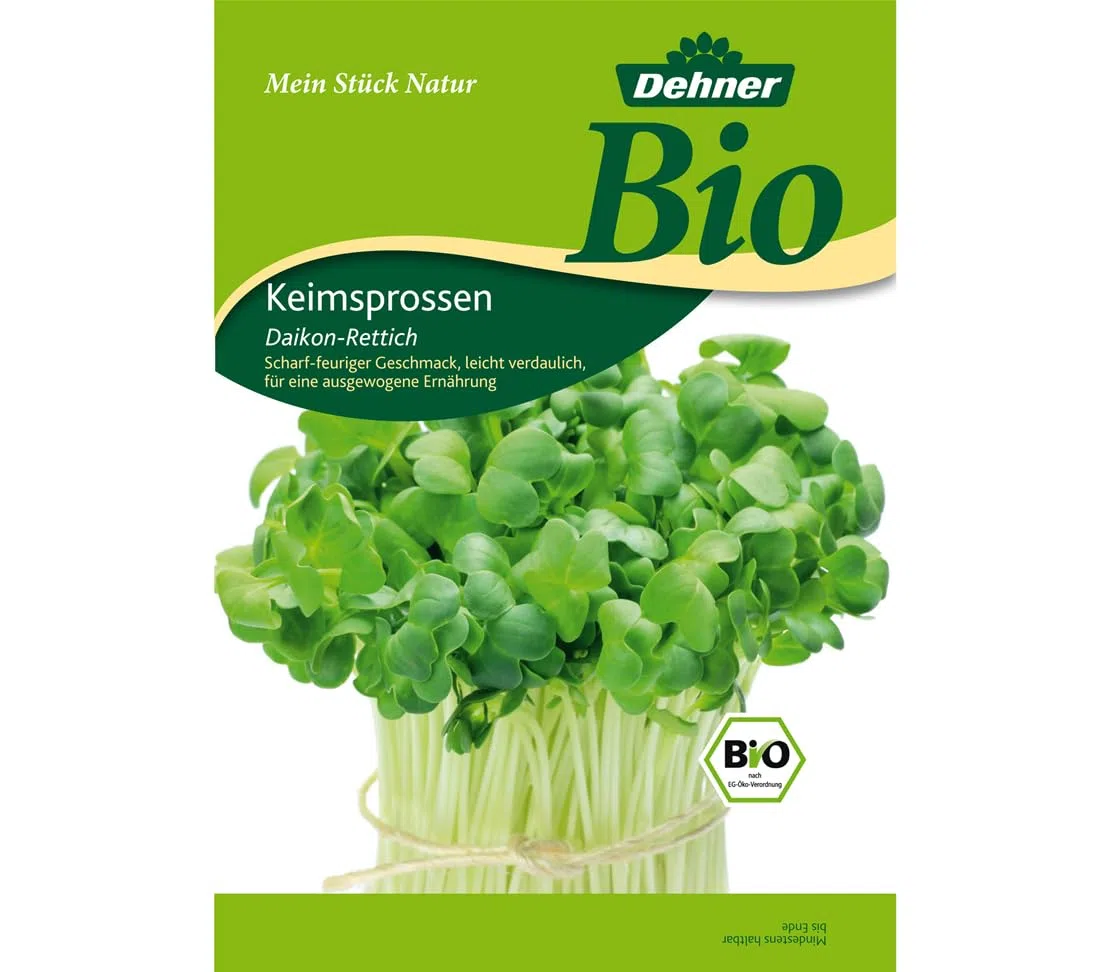 Dehner Bio Keimsprossen, Sprossensaat Mix, Kresse/Alfalfa/Daikon-Rettich/Radies/Ruca-Salatrauke/Brokkoli/Mungbohnen, 7 Sorten x 75 g (525 g), Bunt
