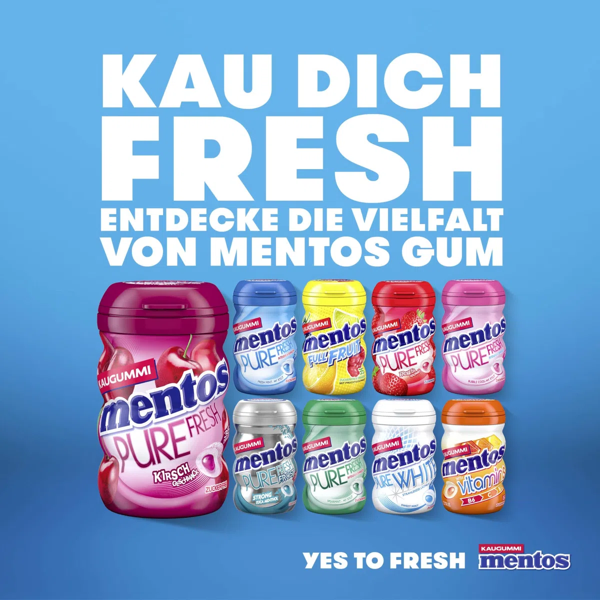 Mentos Kaugummi Pure Fresh Mint, 6 Boxen zuckerfreie Chewing Gum Dragees mit Pfefferminz-Geschmack & flüssiger Füllung, Multipack (6 x 35 Stück)