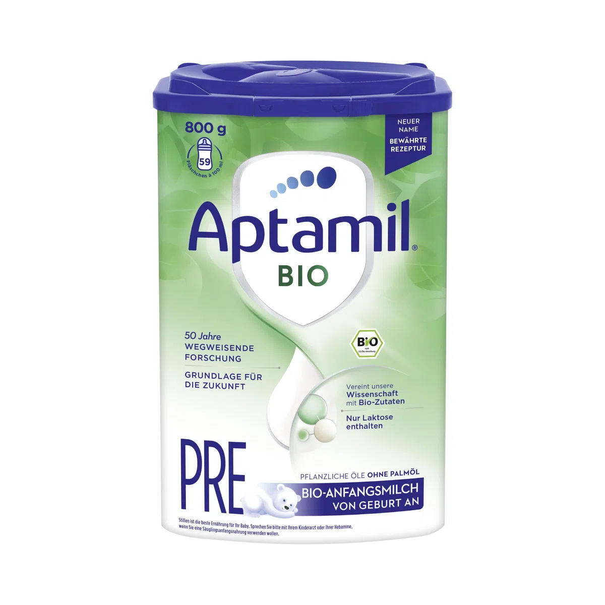 Aptamil Bio Pre – Anfangsmilch von Geburt an – Pflanzliche Öle ohne Palmöl – 1 x 800 g