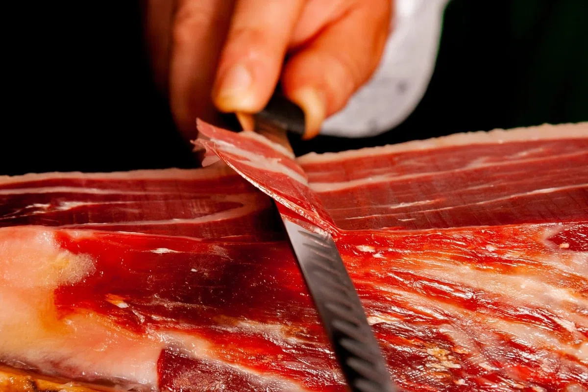 Iberisches Wurst- und Wurststück aus Eichel und Schinken, 50 % IBerisches Rennen, ohne Knochen, 2 – 2,5 kg. Marke Guiju.