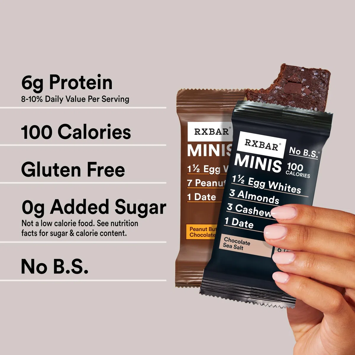 RXBAR Minis Proteinriegel, Sortimentspackung, 2 Geschmacksrichtungen, 208 ml Box (8 Stück)