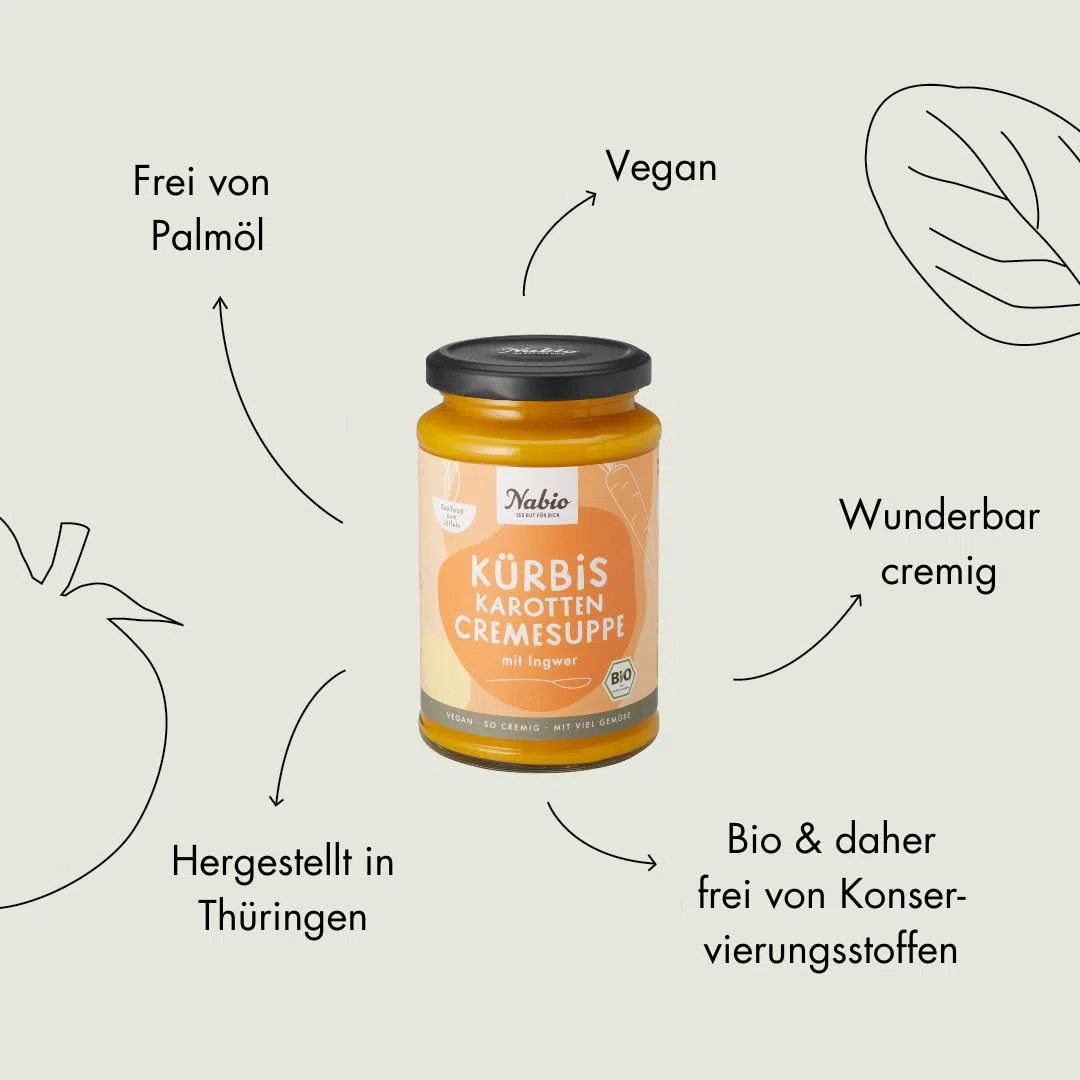 NABIO | Bio-Gemüsesuppen im 6er Pack I Erbse, Tomate, Süßkartoffel, Rote Beete, Rote Linse, Kürbis I (6x 375 ml)
