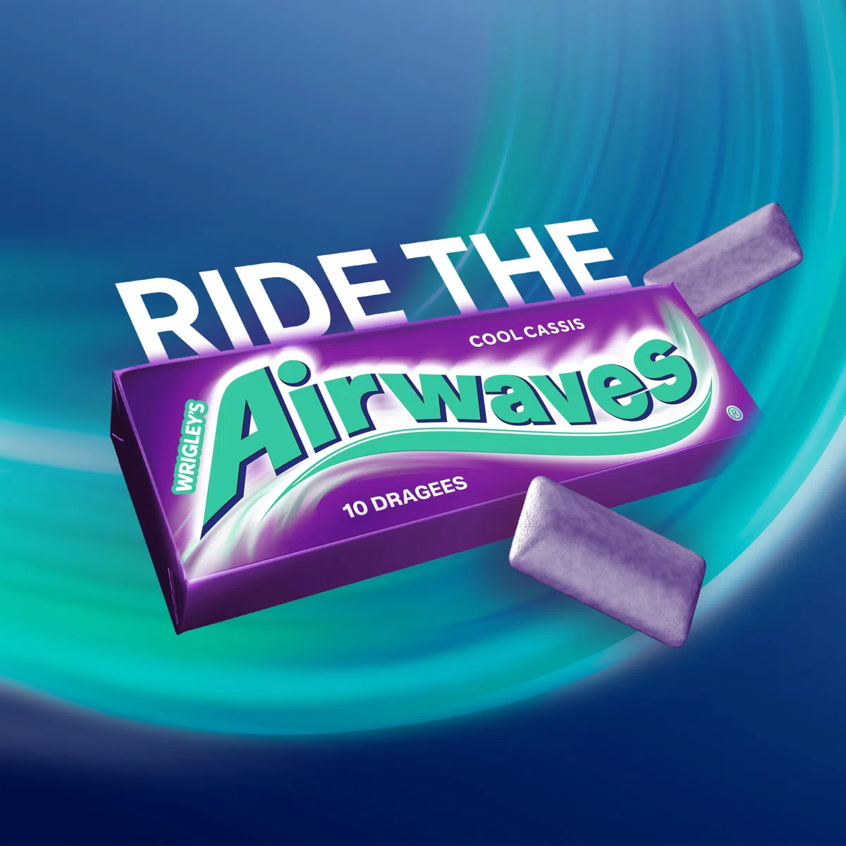 Airwaves Kaugummi Zuckerfrei, Cool Cassis Gum, 30 x 10 Dragees, Großpackung Chewing Gum, Mit Natürlichem Menthol, Kaugummi ohne Zucker mit Minz Frische (300 Dragees)