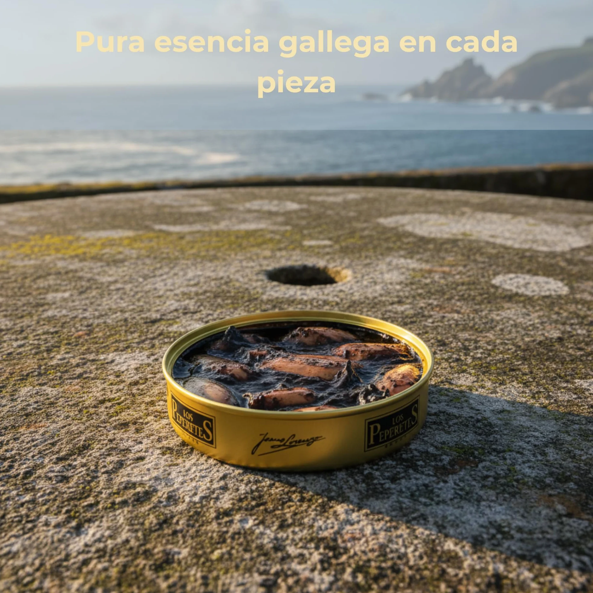 LOS PEPERETES Chipirones Tintenfische in Tinte 120 g | Galicische Gourmet-Meeresfrüchte | Handwerkskonserve