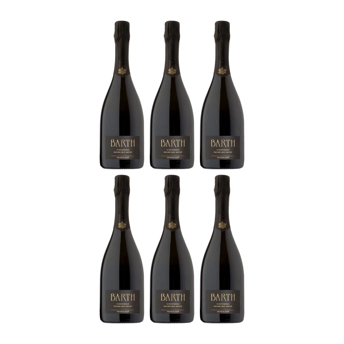 VDP.Wein- und Sektgut Barth Schützenhaus Riesling Brut Natur Schaumwein Weiss Trocken BIO VEGAN Deutschland inkl. FeinWert E-Book (6 x 0.75 l)