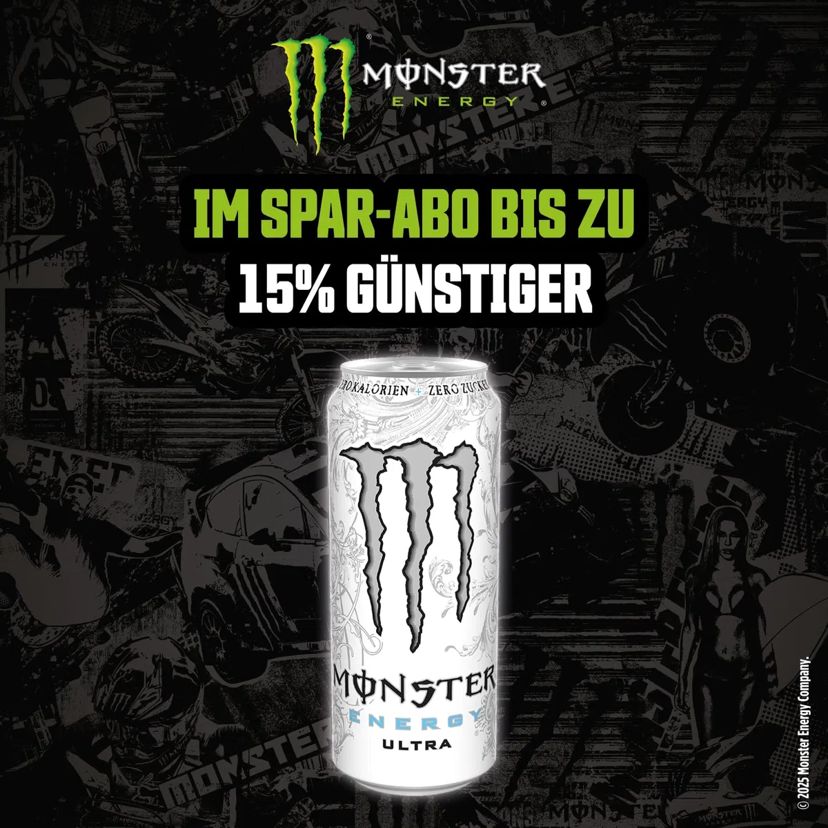 Monster Energy Ultra White - koffeinhaltiger Energy Drink mit sanftem Zitrus-Geschmack - ohne Zucker und ohne Kalorien - in praktischen Einweg Dosen (12 x 500 ml)