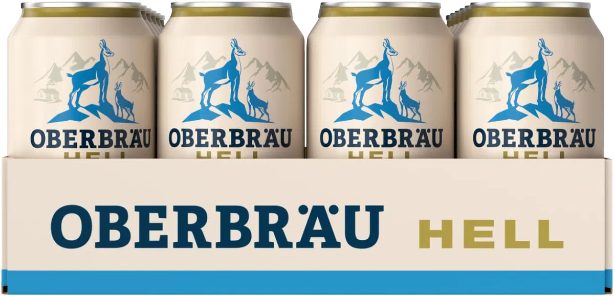 Oberbräu Hell, mild süffiges Helles Bier aus Bayern, Dosenbier EINWEG (24 x 0.33 L)